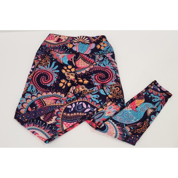 DOP DOVPOD Leggings M High Waist  Colorful Paisley/Mandala Print Fitness Yoga - Picture 3 of 9